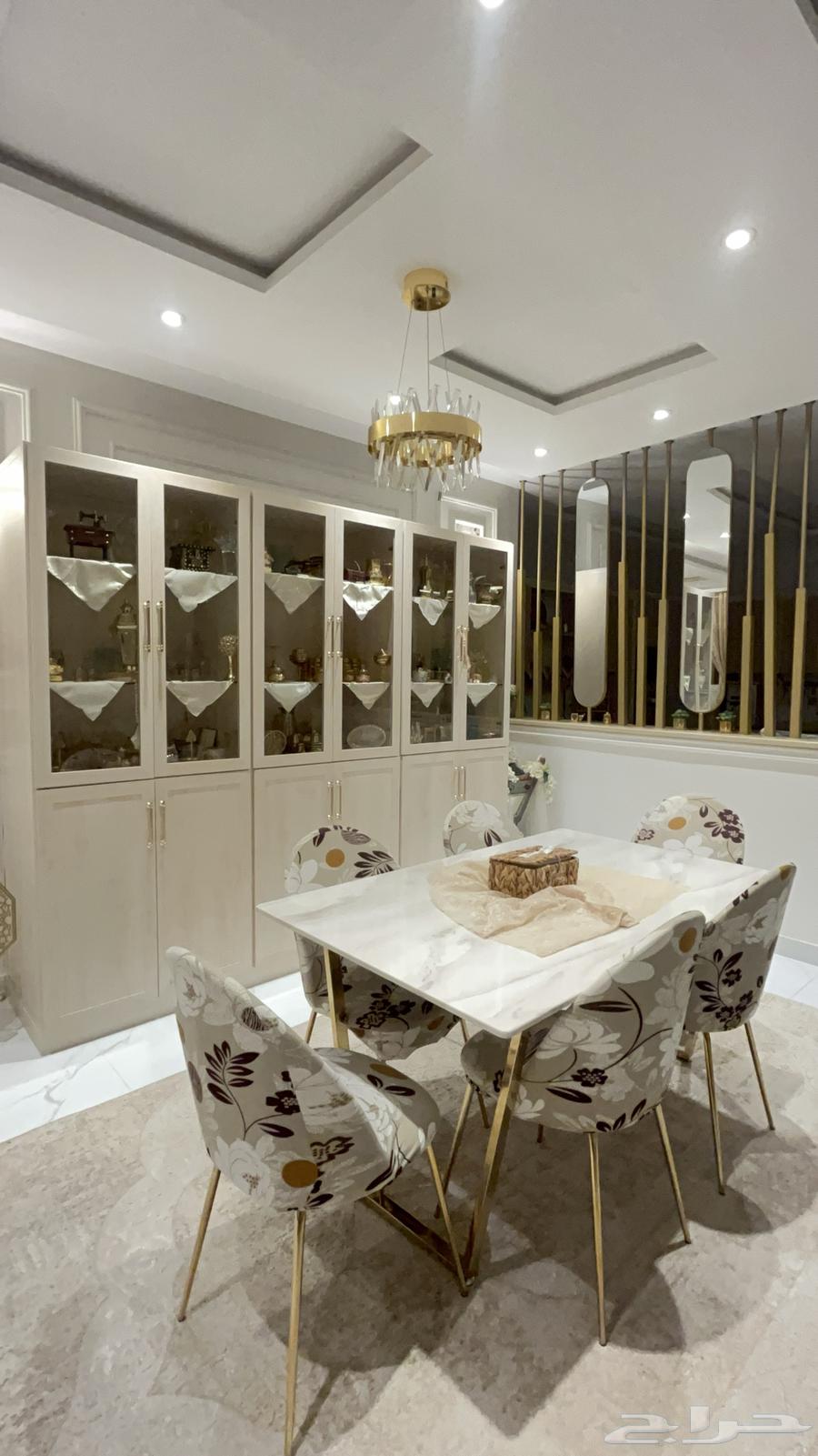 بوفيه طاولة طعام ودولاب قزاز64477590058243110