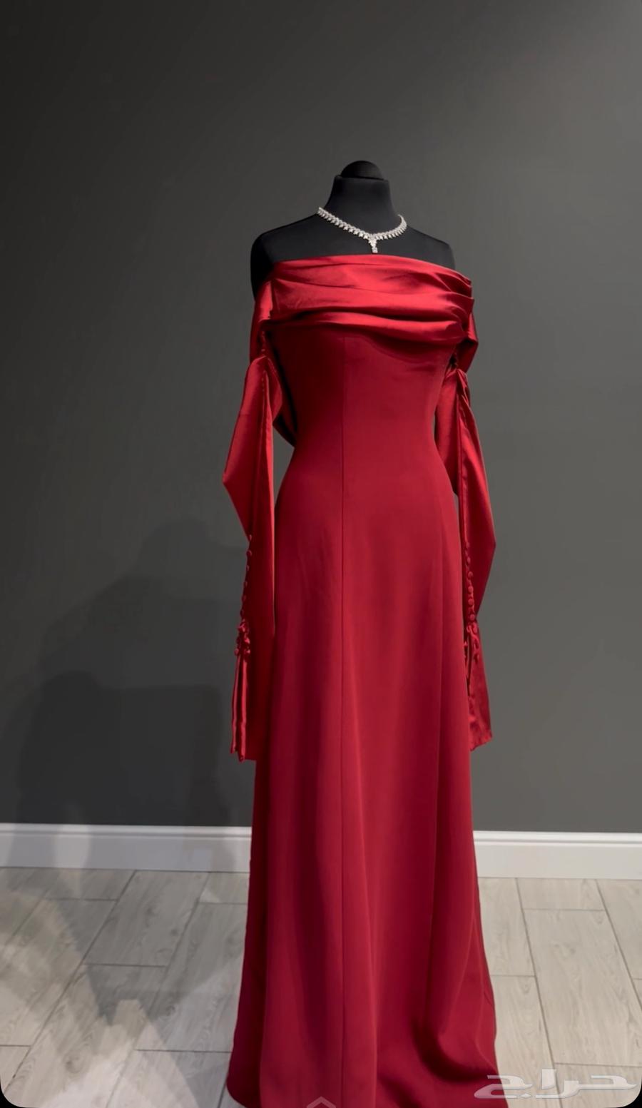 فستان احمر انيق مصنوع يدويا من تركيا64404903643649110