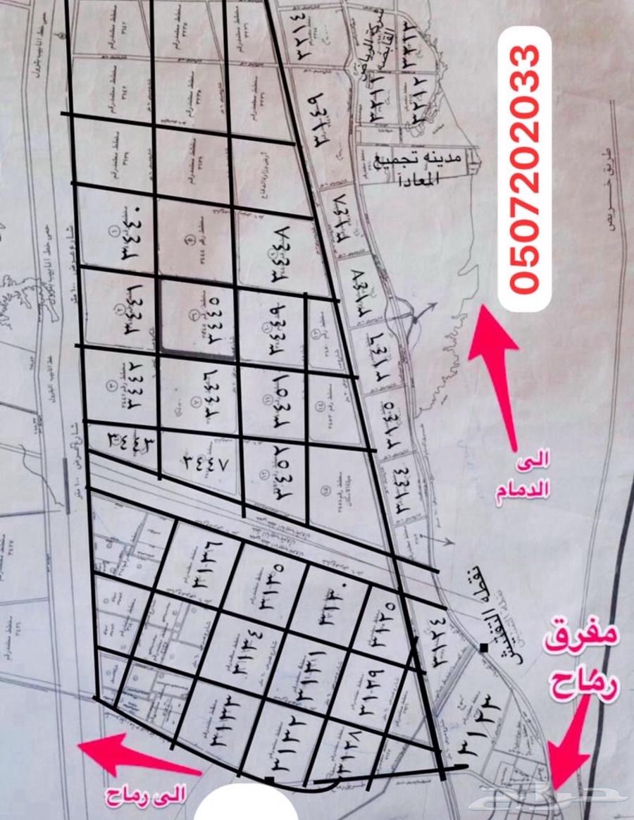 Land for sale in eastern Riyadh, Rumah intersection, Dammam Road63614102004993111