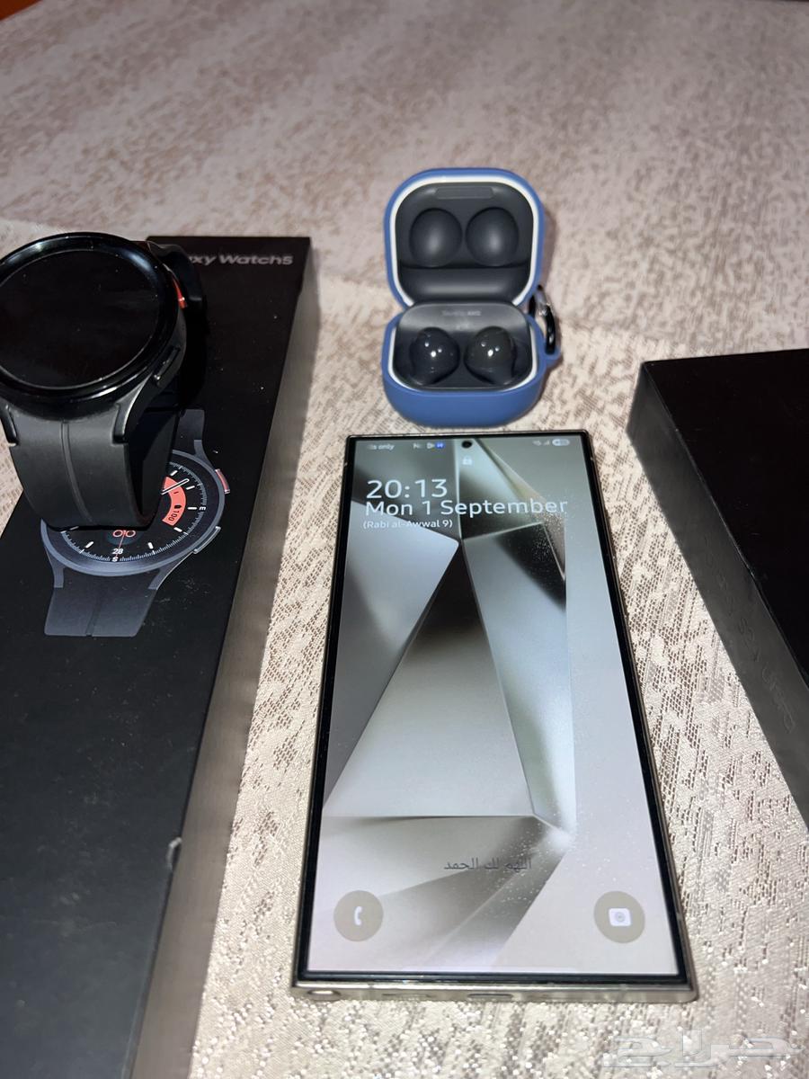 سامسونق جالكسي S24 ultra و ساعه جالكسي برو 5 و سماعه جالكسي64403474740610110