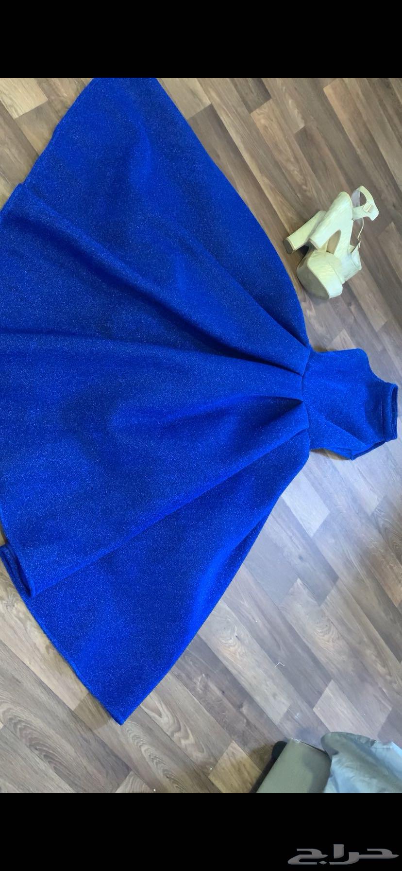 فستان ازرق منفوش للبيع عدد مرات اللبس مره واحد64404861515651110