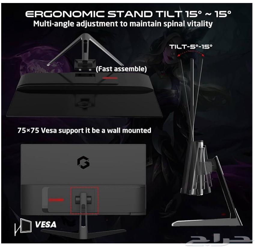 شاشة قيمنق 27 إنش QHD 180Hz  استجابة 0.5ms  جديدة بالكرتون64401578221569112