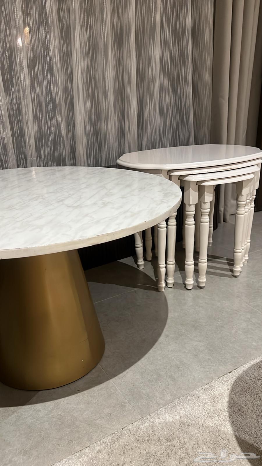 طاولا كبير وطاولتين صغير وطقم طاولات تركي64409199289729110