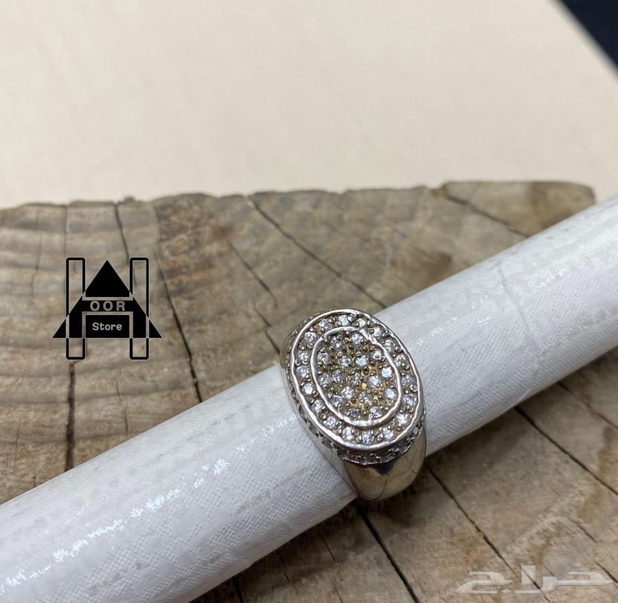 خاتم فضة راقي إيطالي ثقيل عيار 925 مرصع بفصوص زركون64406751130627111