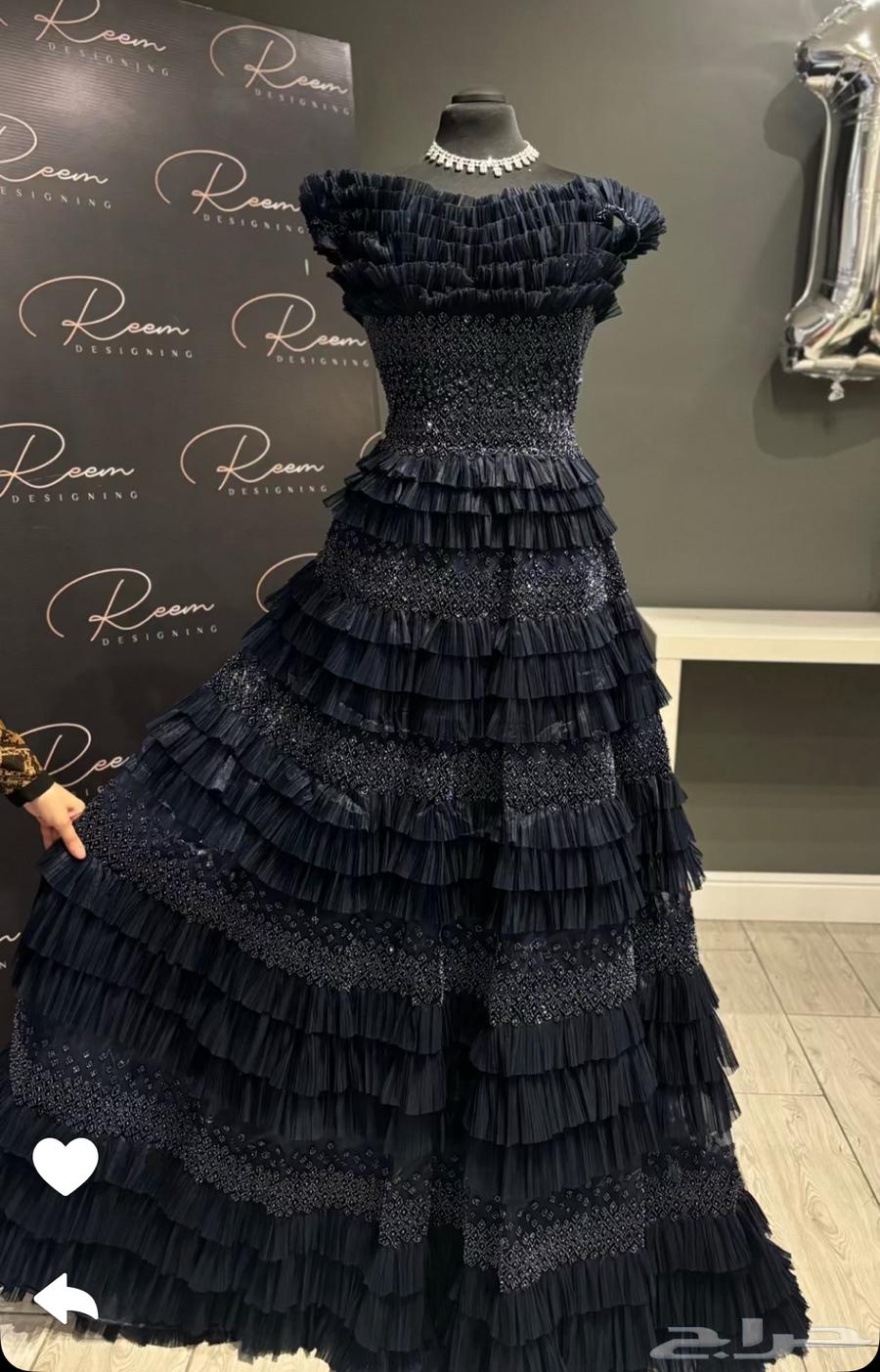 فستان سهرة وملكة كحلي من بوتيك الريم فخم وجديد64407350002050110