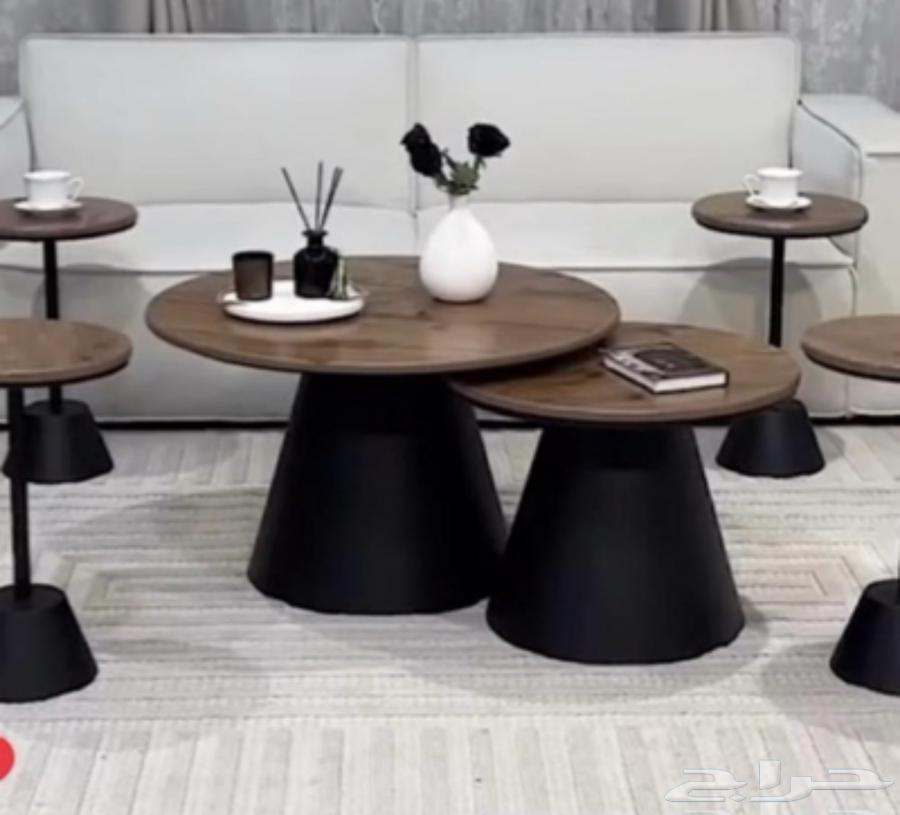 طقم طاولتين عمود مع 4 خدمة64410202635651110