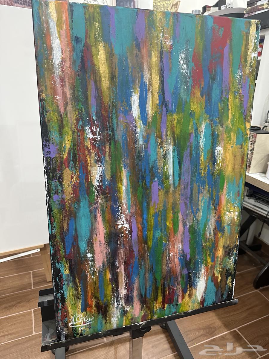 لوحة فنية تجريدية أصلية بيد فنان64411135484290110