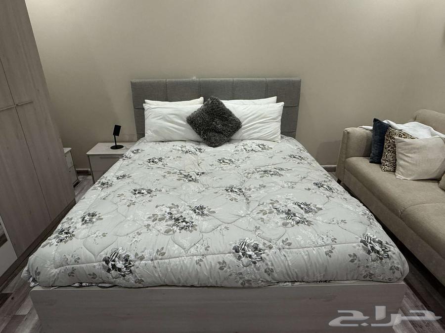 New double bed furniture and custom L-shaped sofa64411176039170112