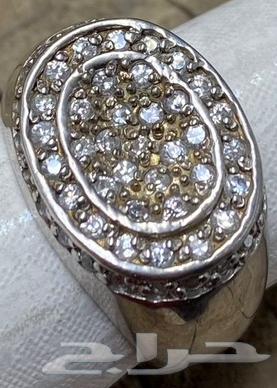 خاتم فضة راقي إيطالي ثقيل عيار 925 مرصع بفصوص زركون64406751130627112