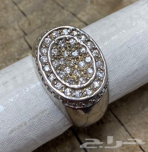 خاتم فضة راقي إيطالي ثقيل عيار 925 مرصع بفصوص زركون64406751130627110