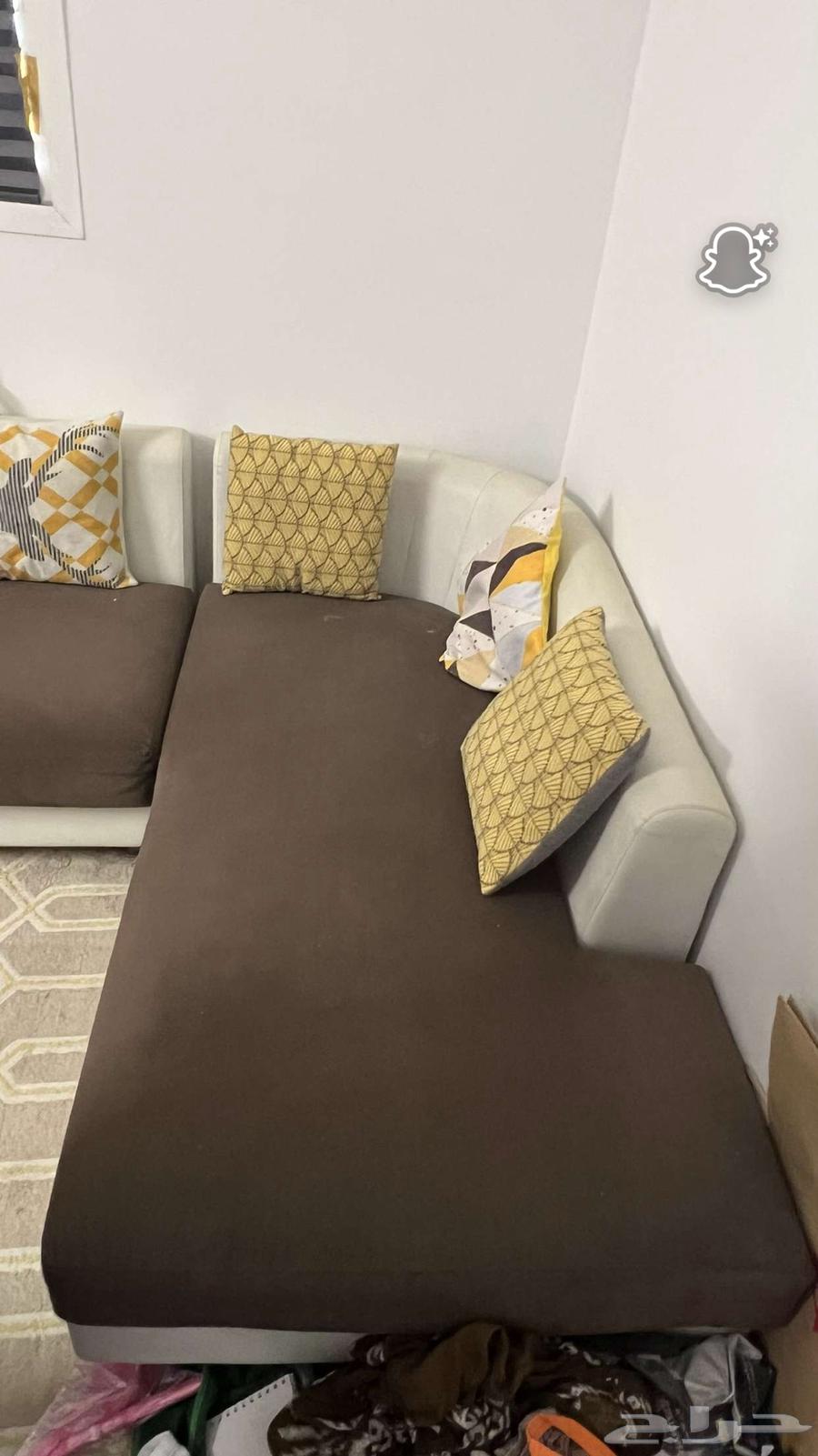 كنب L مخمل وجلد64409255107714111