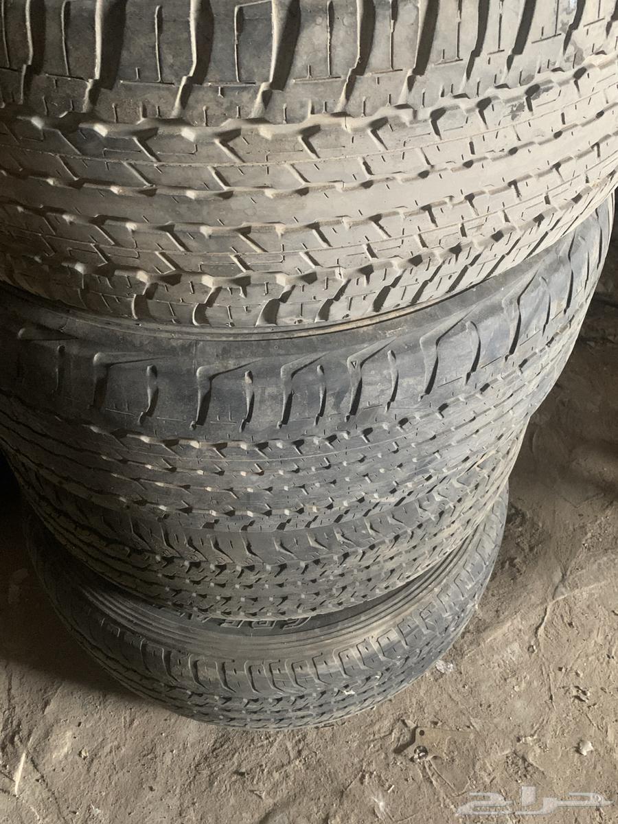 كفرات صلون مقاس 18 اثنين دنلوب واثنين صيني دعسة دنلوب64576157646595110