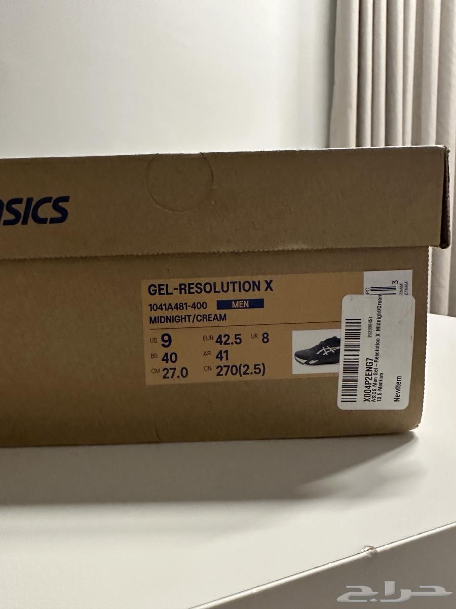 جزمة اسيكس تنس جديدة Gel resolution X (new) us 9 Euro 42.564404638845441114