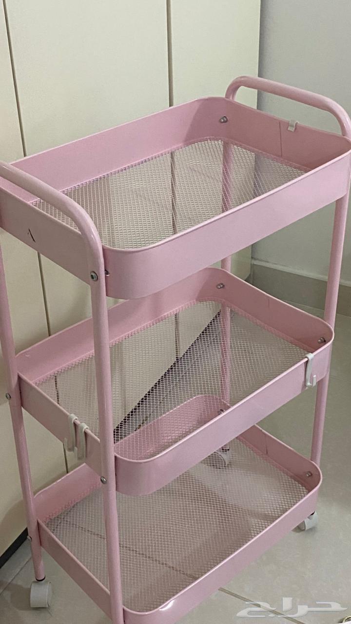 سلة حديد من 3 طوابق مع قطعة رف خشب64576561942657110