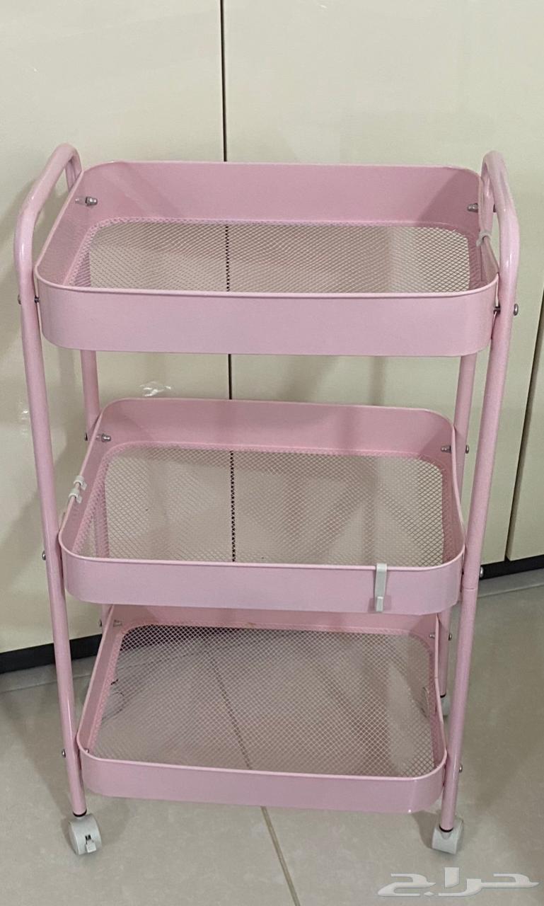 سلة حديد من 3 طوابق مع قطعة رف خشب64576561942657111