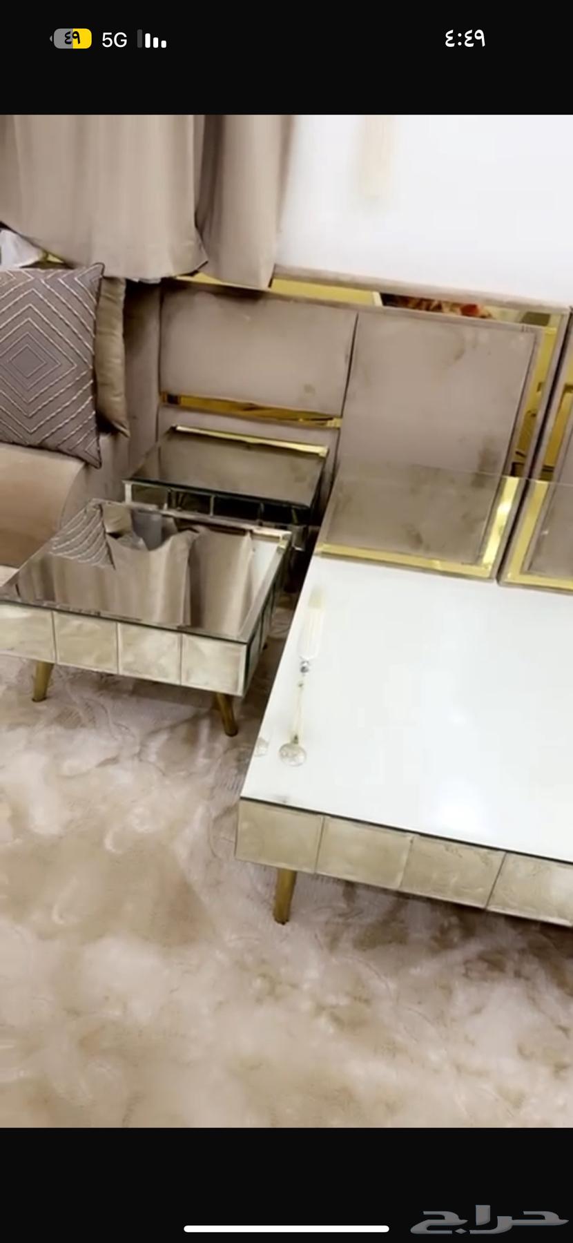 طاوله قزاز وكنب بطاولاته شبه جديد64416214310017110