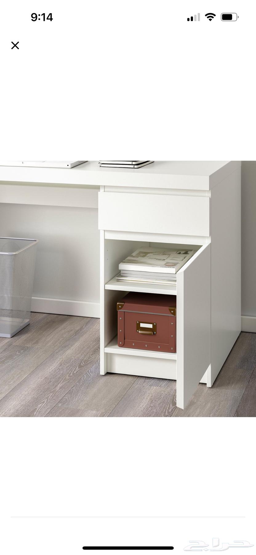 مكتب ايكيا ابيض نظيف 140x65 سم64413838122882112