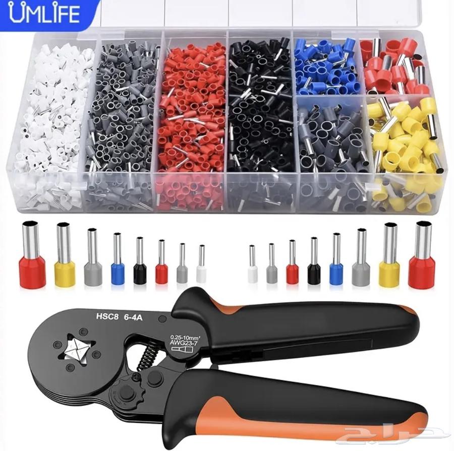 كماشة وقطاعة اسلاك كهرباء مع 1250 قطعه موصل كهربائي64416333970561111