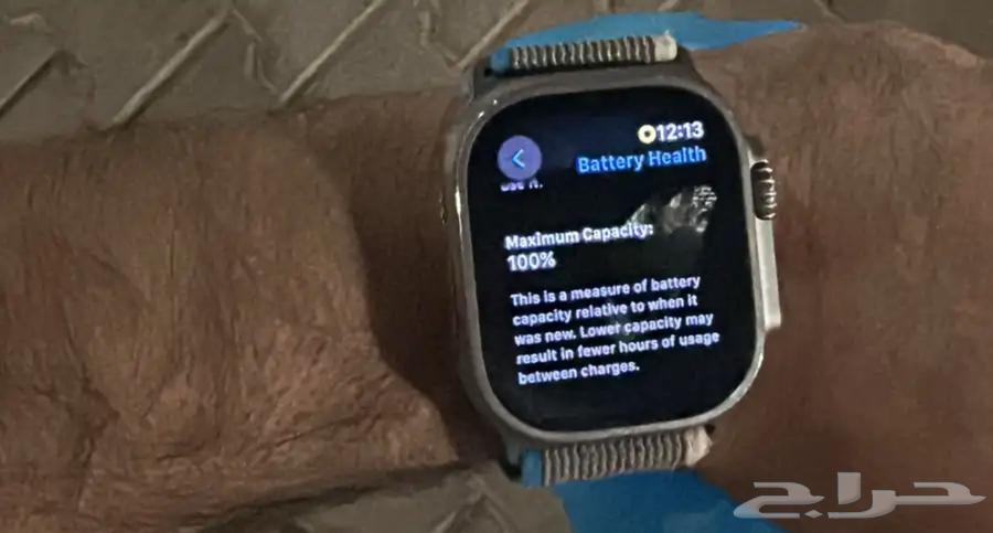 ساعة ابل الترا الاصدار الاول شبه جديد بطارية 100 على السوم64422585287171111