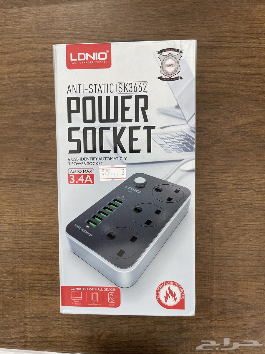 توصيله كهرباء اصليه ماركة LDNIO عدد 3 مخارج كهرباء  6 USB64424963747713110