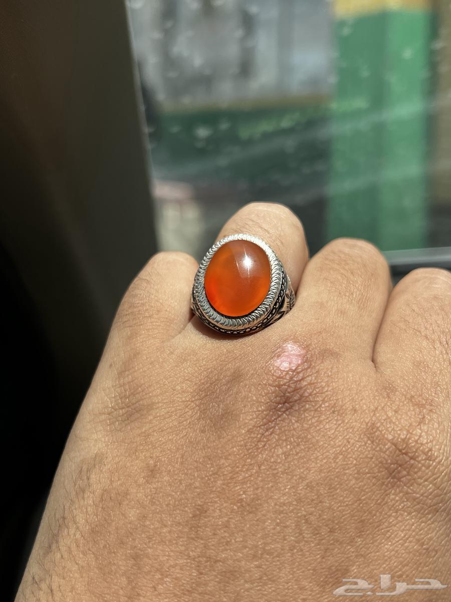 خاتم عقيق يماني زجاجي مائي64424401992833110