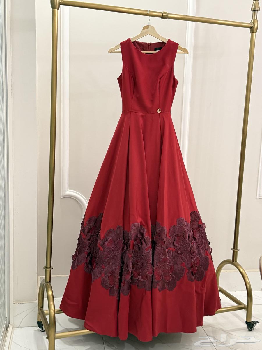 فستان ملكة   عرس احمر فخم من تصميم ايمان السحيم64420323765251110