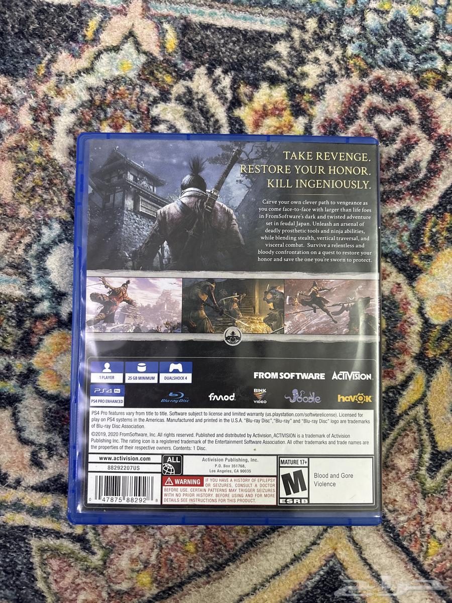 شريط لعبه سيكيرو يجي للسوني 4 و 5 الشريط نظيف جدا64422218927106111