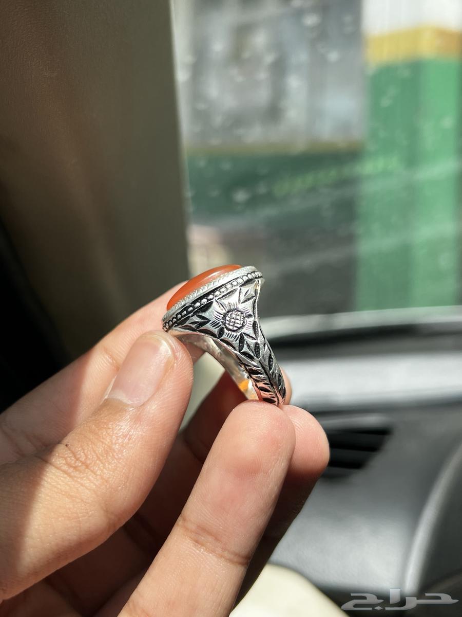 خاتم عقيق يماني زجاجي مائي64424401992833111