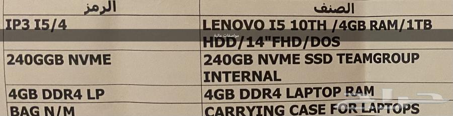 جهاز لابتوب لينوفو نظيف بمواصفات عالية64420350851202111