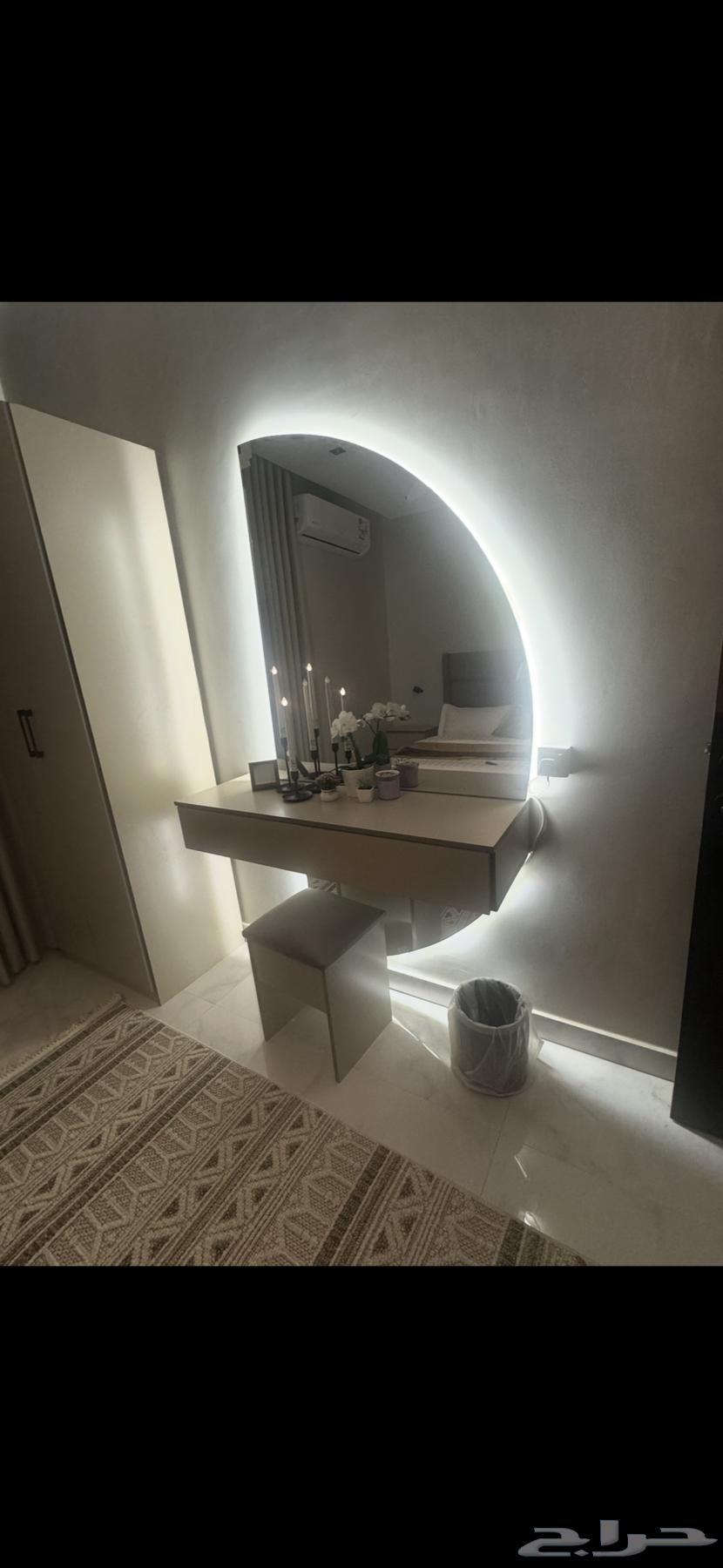 سرير اصلي بوكس كامل مع تسريحة باضاءة ليد64425664001410111