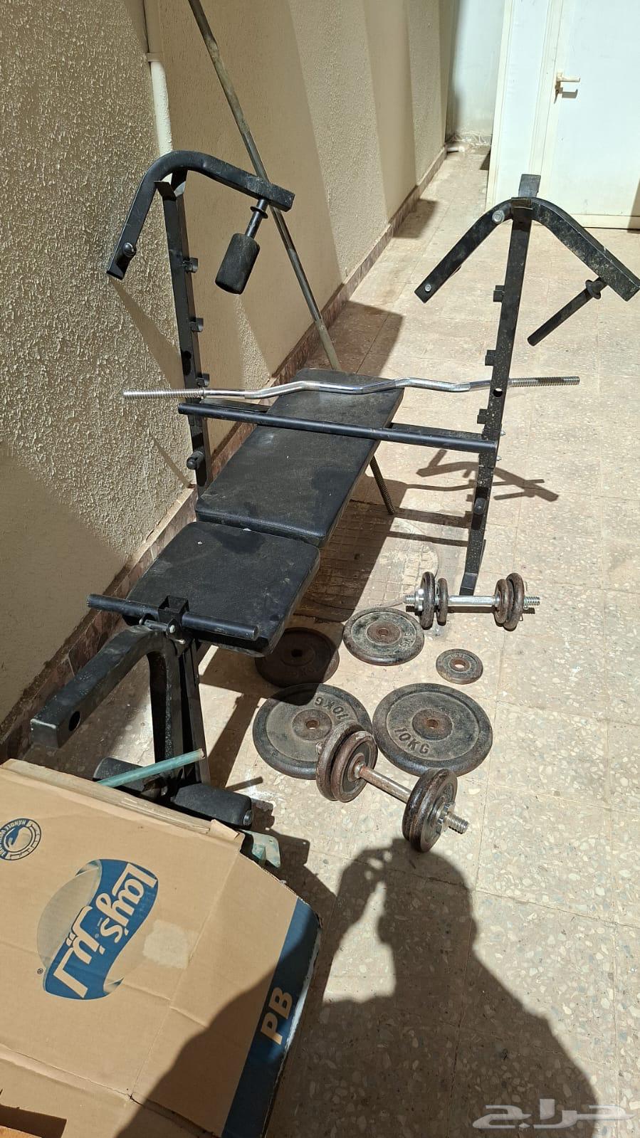 Iron dumbbell and exercise machine chair64421689116802110
