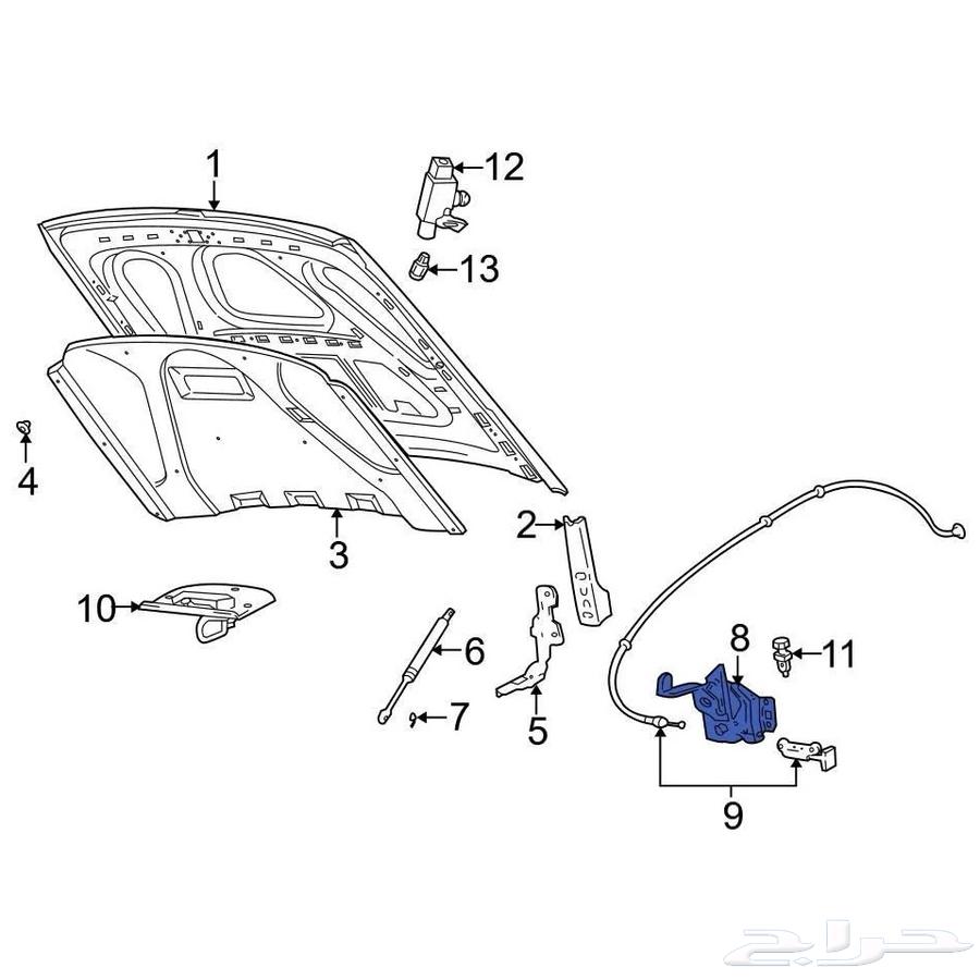 قفل كبوت فورد فكتوريا ماركيز أصلي64578813778689111