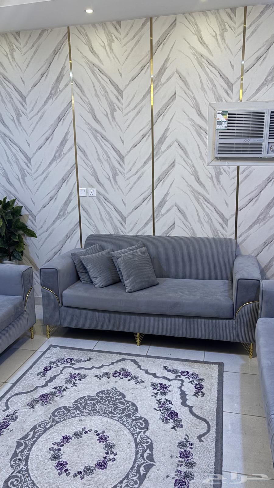 كنب ثلاث قطع جديد نظيف64428684756609111