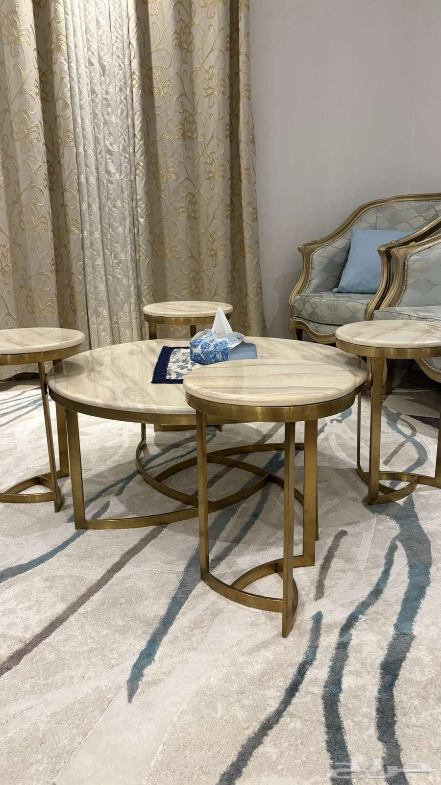 طاولات ستيل مطلي ورخام فخمه64432019577987111