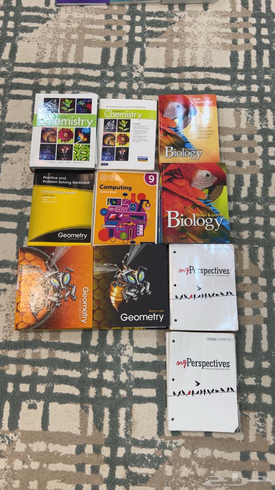 Grade 9 American curriculum books, but one book is used and the rest are new64432128646274110