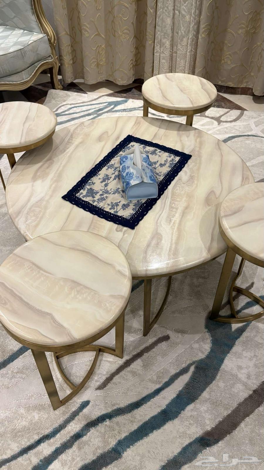 طاولات ستيل مطلي ورخام فخمه64432019577987110