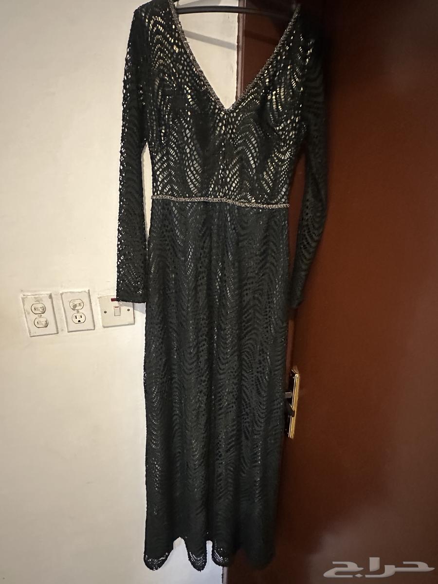 فستان سهرة انيق بلون اخضر غامق (زيتي)64430575772290110