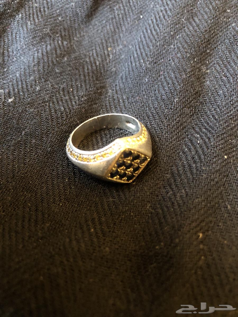خاتم فضة ثقيل بحجر زركون أصلي64428630658817111