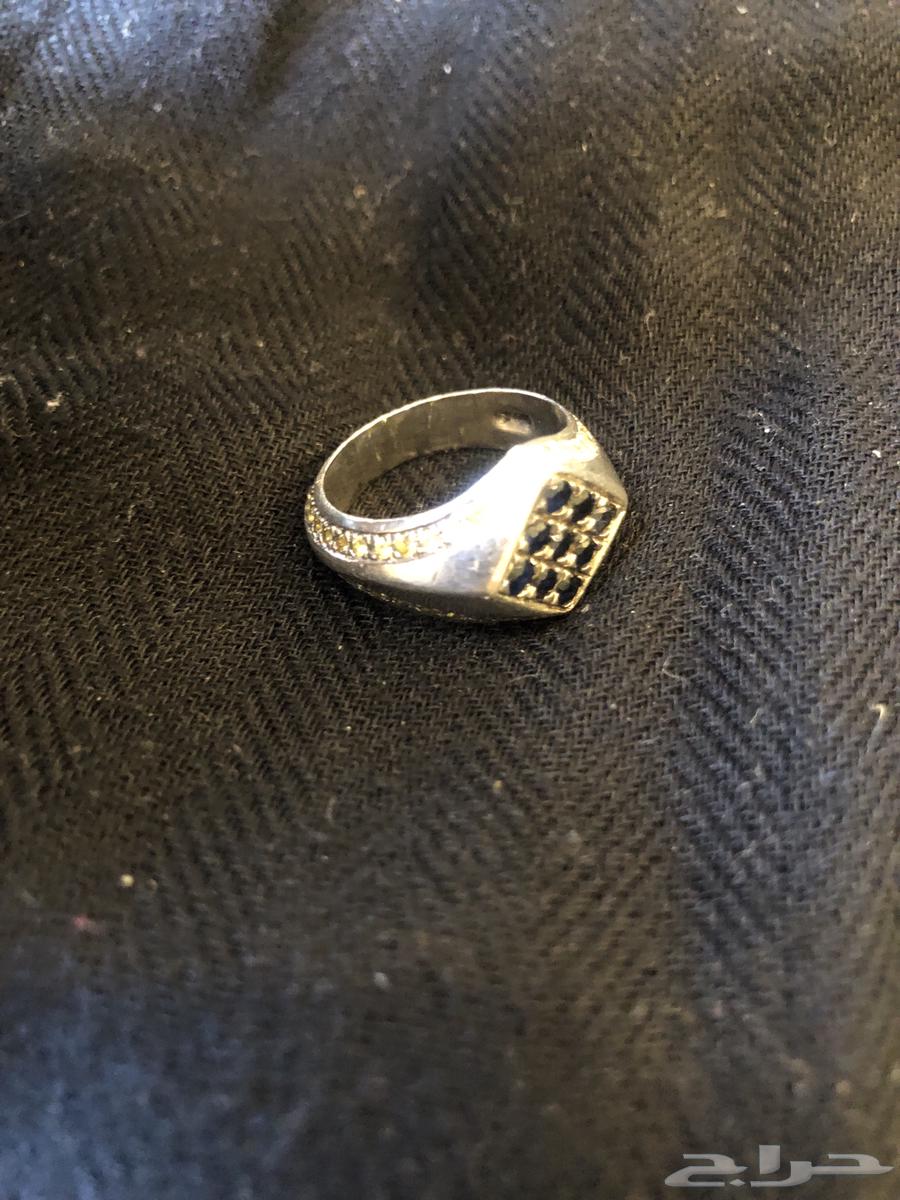 خاتم فضة ثقيل بحجر زركون أصلي64428630658817112