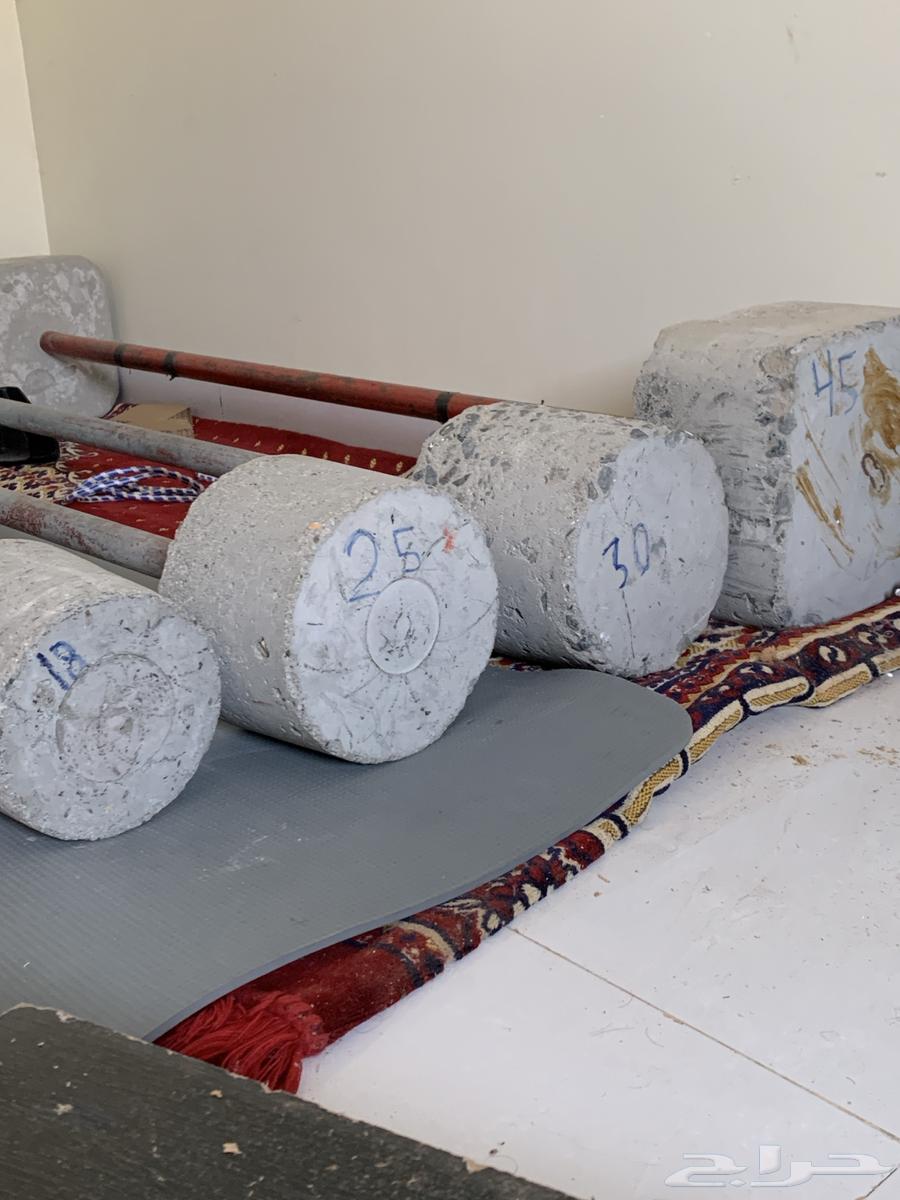 ركن رياضي منزلي اثقال اسمنتيه بأوزان متعدده ممتازة جدا64429143485443113