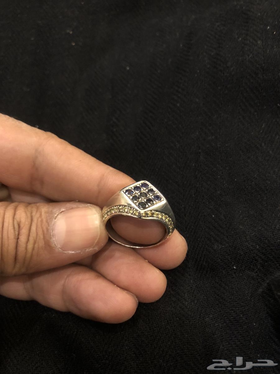 خاتم فضة ثقيل بحجر زركون أصلي64428630658817110