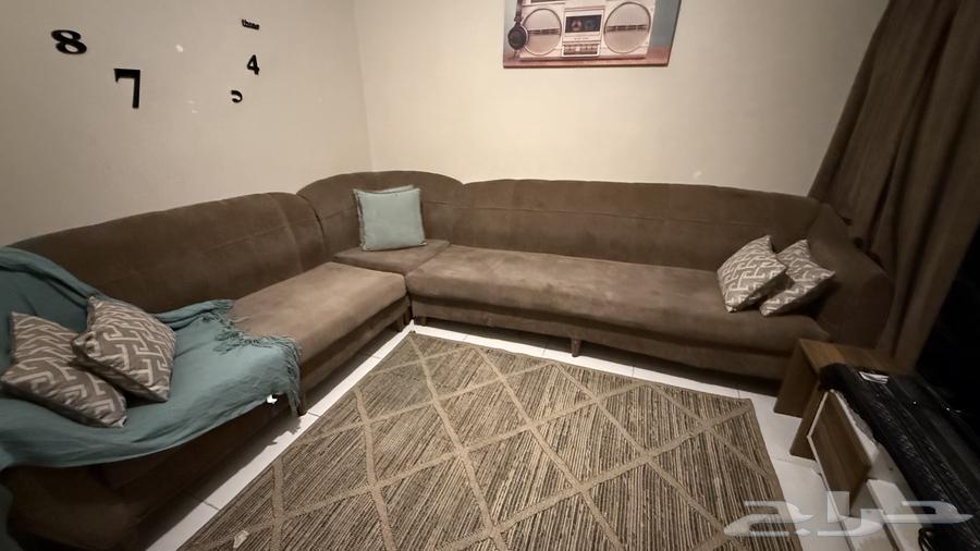 A complete hall with clean and new sofas, but some legs have defects64427919306498111