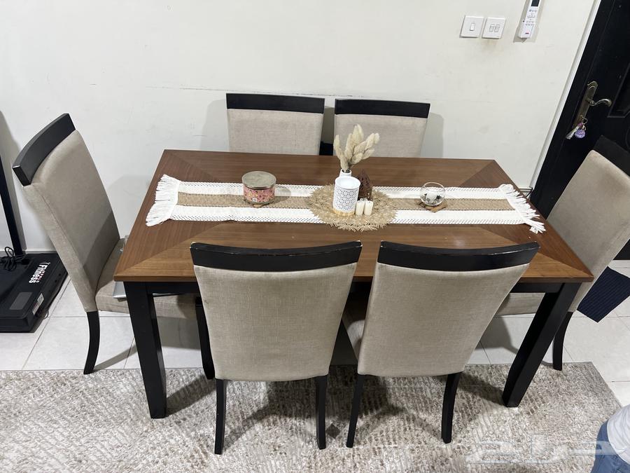 طاولة طعام هوم بوكس 6 كراسي صناعة ماليزيا طول 160 عرض 9064431224233475110