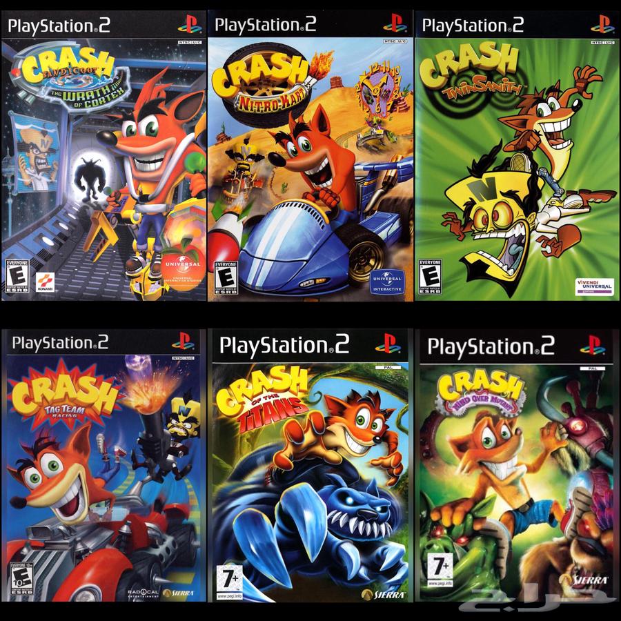 أي لعبة كراش (لسوني 1 أو سوني 2) متوفرة على DVD منسوخ64433579789442110