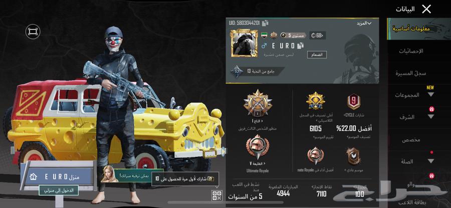 حساب ببجي للبيع64428228527619110