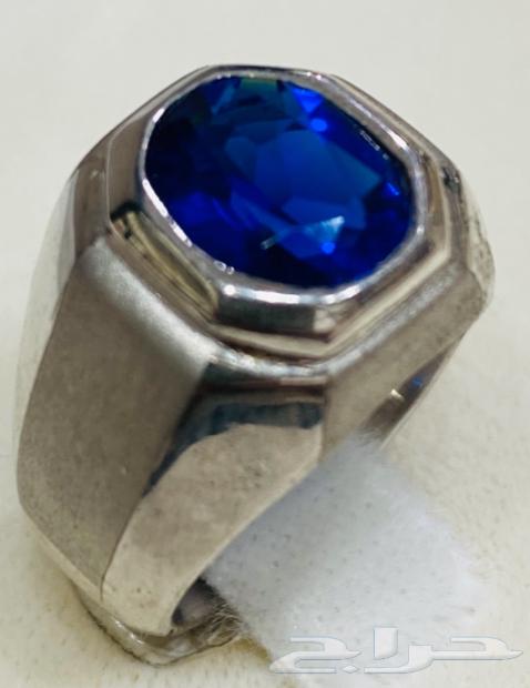 خاتم فضة إيطالي راقي عيار 925 بفص ياقوت ازرق64430670730114111