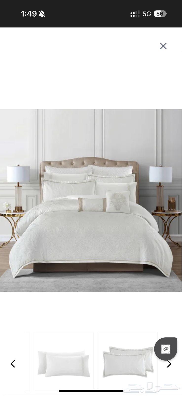 مفرش سرير فخم من كرز لن جديد لم يستخدم64428928992641111