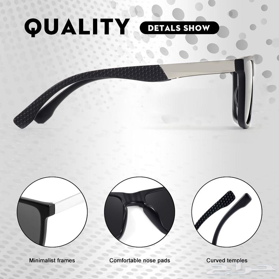 نظارة شمسية رجالية رسمية DA45 بتقنية HD POLARIZED64437059144321112