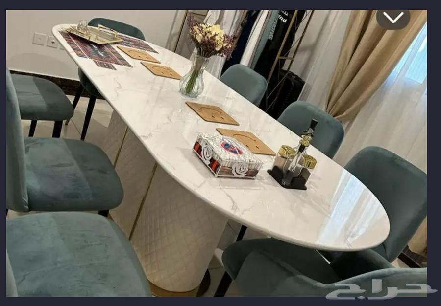 طاولة طعام رخام جديدة64439733075843110