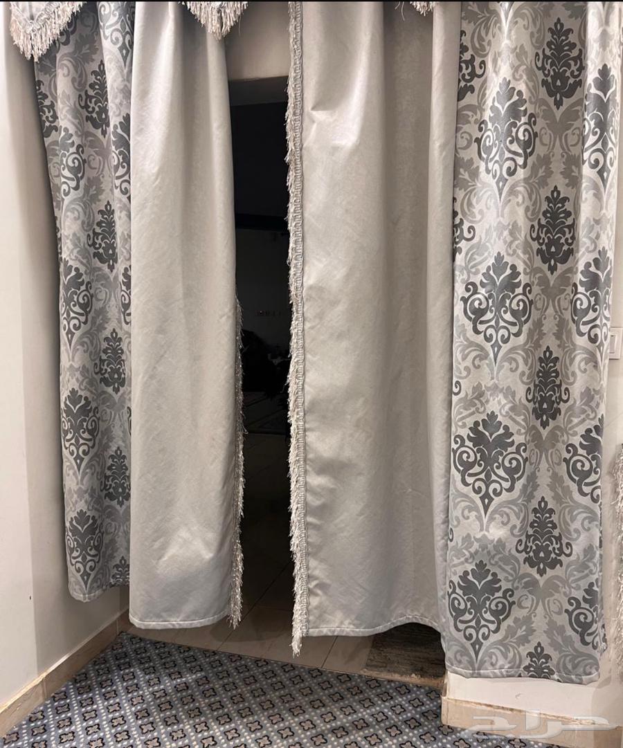 Gray sheer curtain for sale with decoration, price 70 SAR64438740112897110